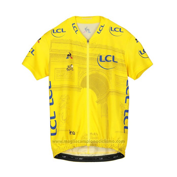 2019 Abbigliamento Ciclismo Tour de France Giallo Manica Corta e Salopette(3)